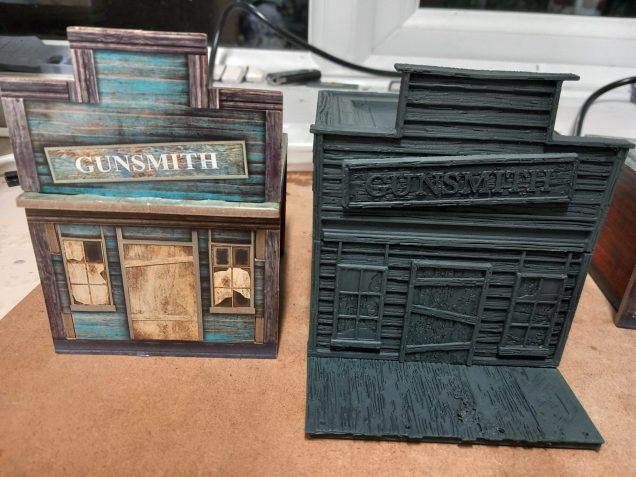 I angled the sign to match the card building and tried to copy the colour schemes making them poppy and more theme park but weatherd down 