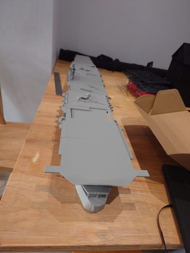 So that's all the main sections of the carrier printed. The next bit is to pin and glue the sections together. Then fill the gaps in the deck.