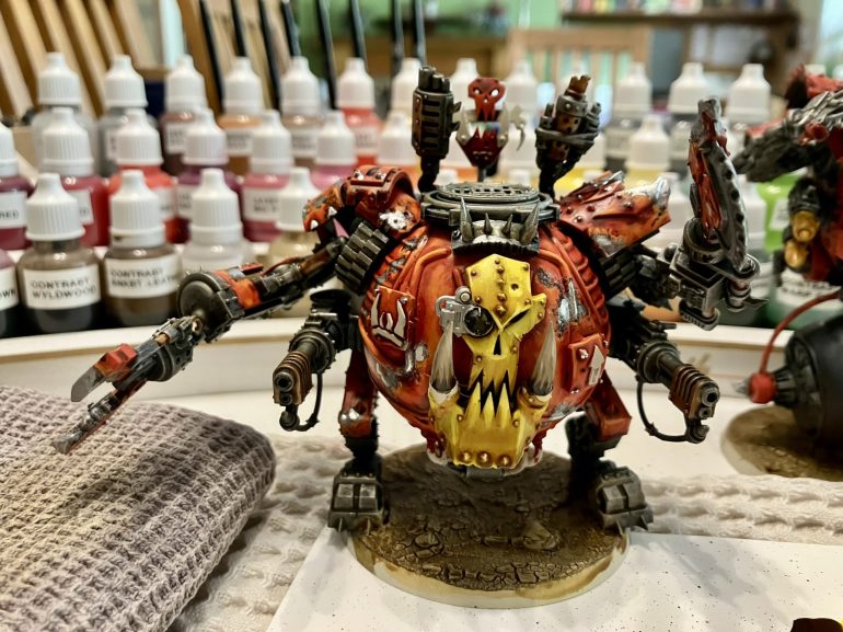 Chipping sponged and stippled on.