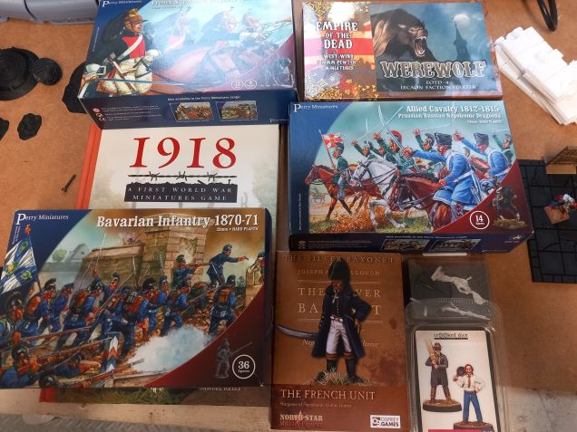 My purchases from the hammerhead show today. I wanted to carry on with my empire of the dead and napoleonic projects and 1918 as I only have three other ww1 games so I need another 