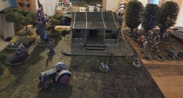 I did not take any early pictures of the house, but I built as instructed, adding internal door and window frames from .5mm x 5 mm teak strips from the Cornwall Model Boat Company, i always have this available, marvellous stuff), a back window ledge, worktop from leftover mdf sprue, and a canvas finish on the roofs using an old  cotton shirt, and the ubiquitous teak wood strips. I will be doing a lot of weathering on the outside of building, which I will share with you