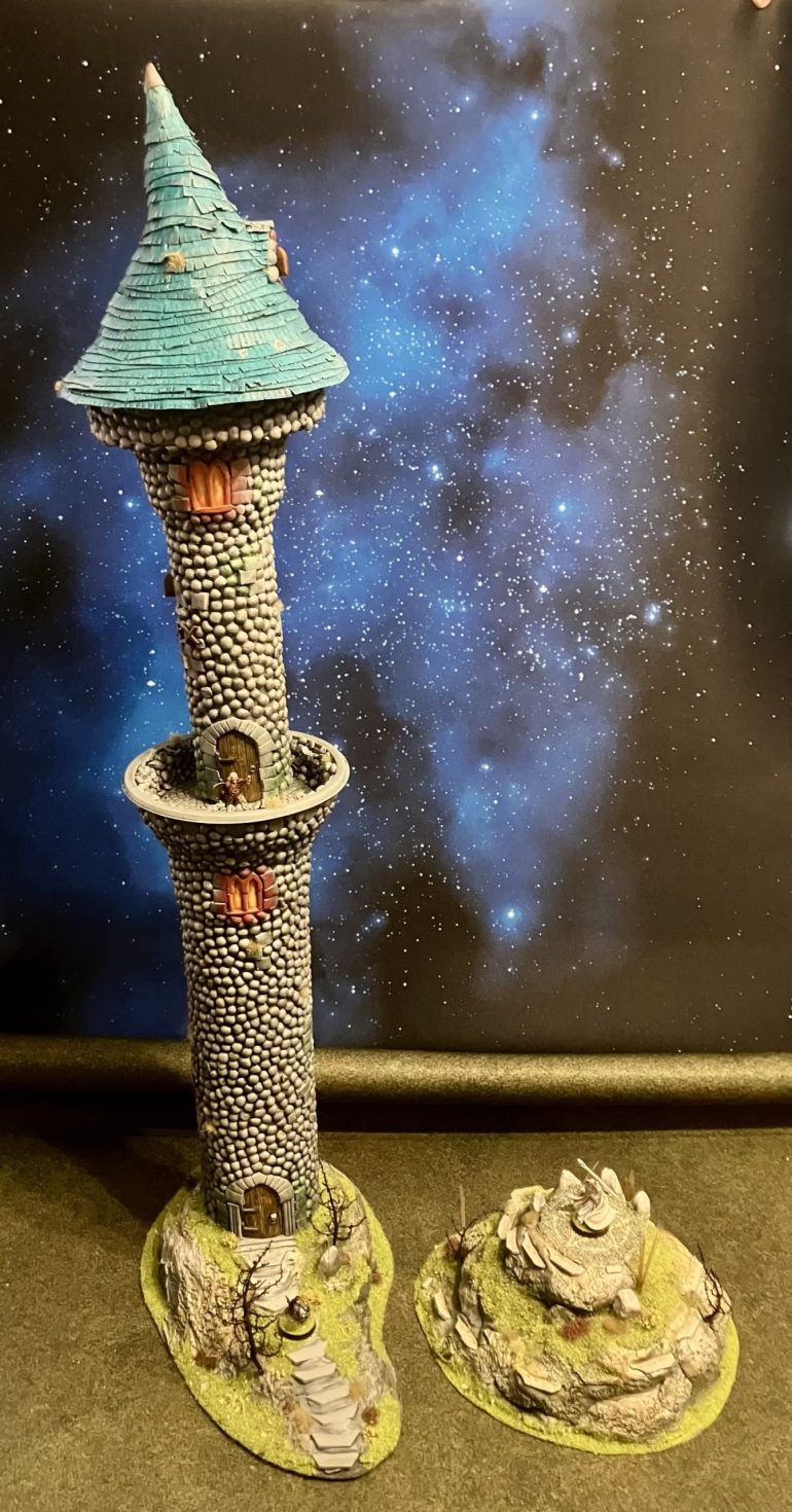 Showing a single tall tower configuration and ritual summoning circle.