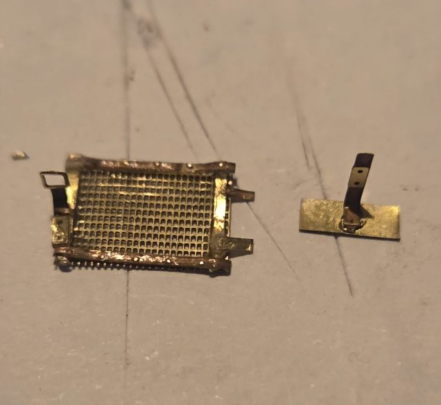 The completed door with hinges and handle, and the front of the ash tray. All using bits I found on unused photo etch.