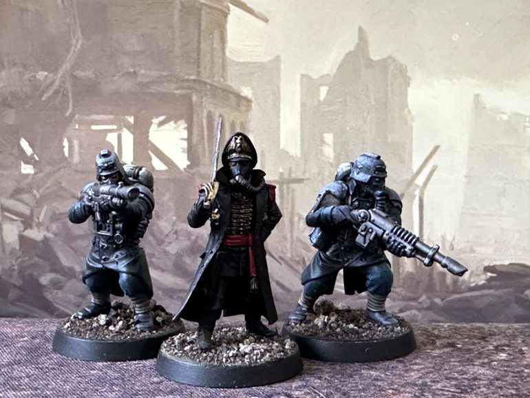 Test paints finished with a Forgeworld Commissar