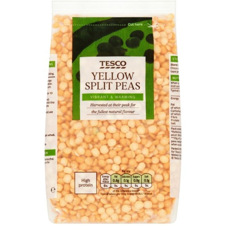 A bag of yellow split peas.