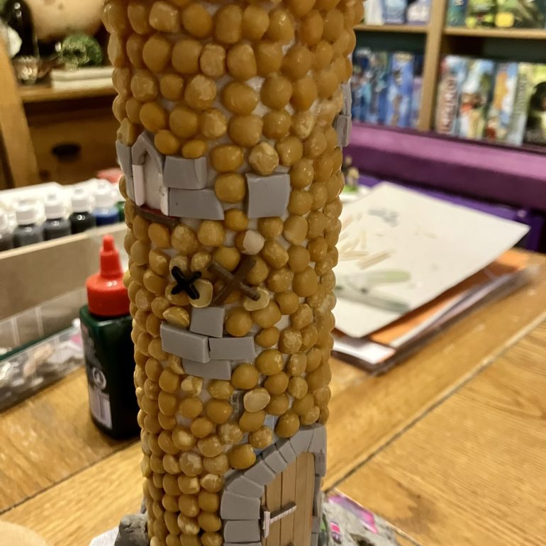 A fully pea-d up tower.
