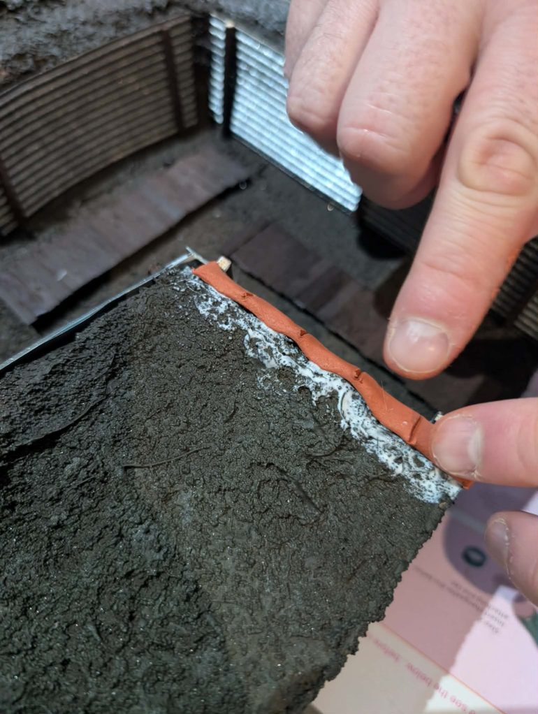 Using pva, fix the sandbags down.