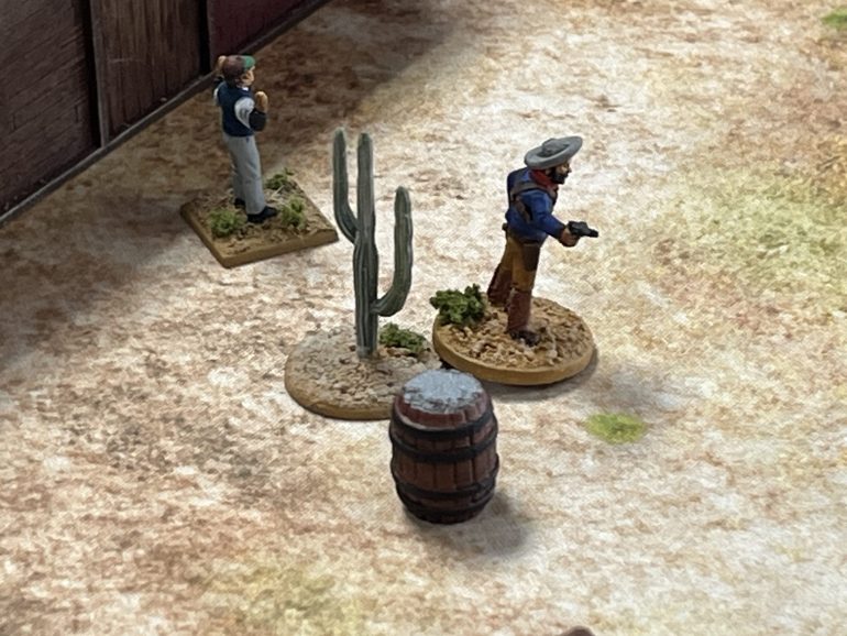 El Guapo attempts to defend his leaking beer barrel.