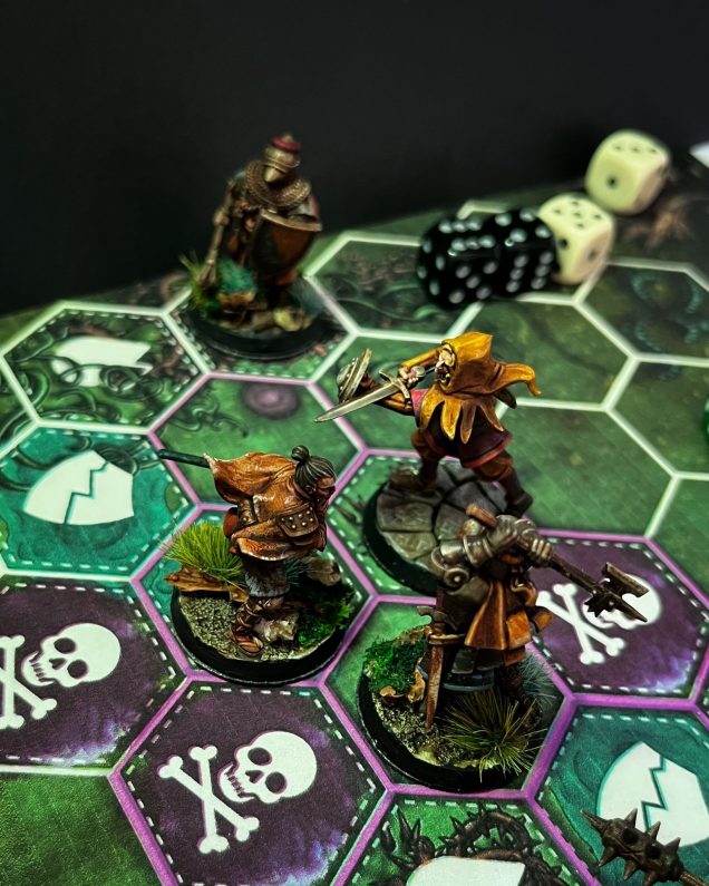 Characters battle it out to control the central objective