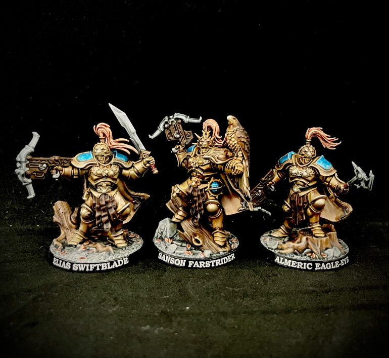 Front view of warband