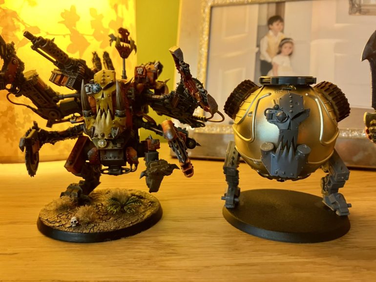 Size comparison against the finished model.