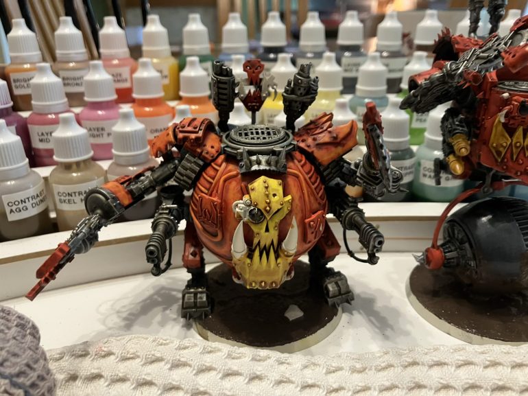 Highlights stippled and brushed on