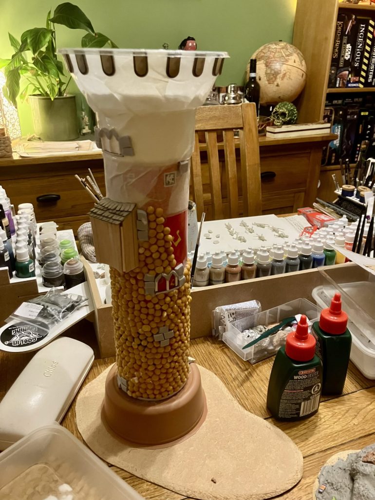 The main tower in progress.