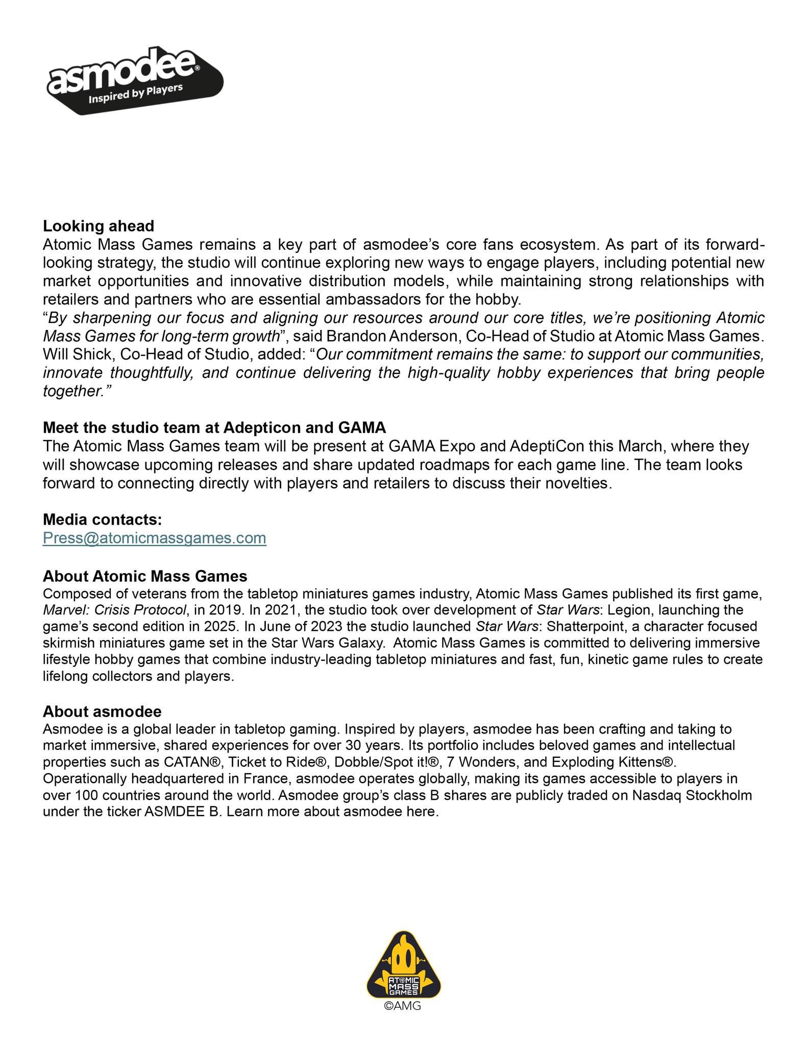 Announcement #2 - Atomic Mass Games