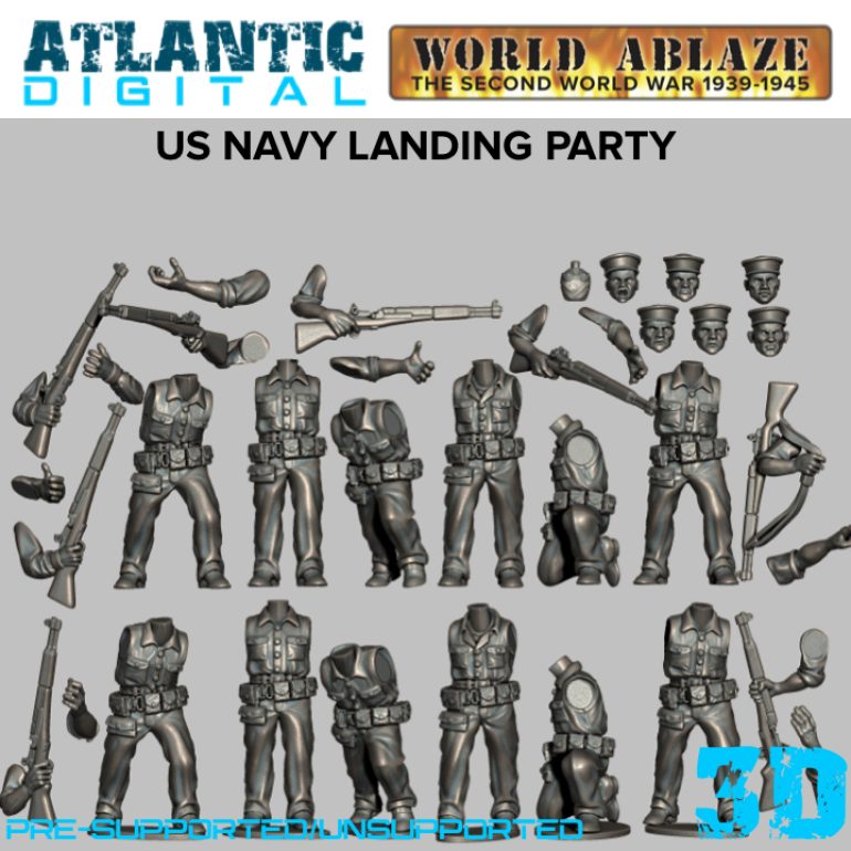 Combining it with other kits like the arms from the WWII US Naval Landing Party gave more rolled sleeves but also the option for unrolled sleeves. A lot of kits have gone into this project, one of the benefits of a Tribes subscription.