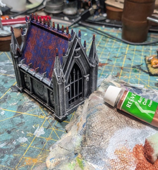 Sponge of copper on roof