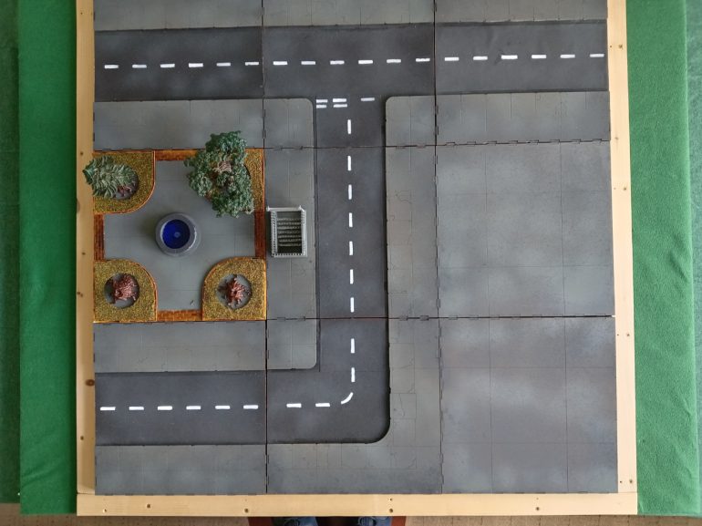 Overhead view of the tiles.