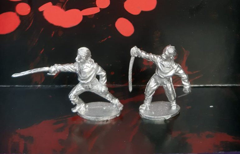 The Duellists - a pair of Hussars from Brigade Game Miniatures. Sculpted by Paul Hicks I think, based on the characters from the excellent film by Ridley Scott.