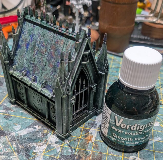 Verdigris effect on roof