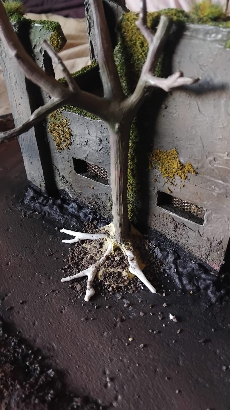 Miliput and off cuts of plastic tree. The plastic tree was a jewellery stand.