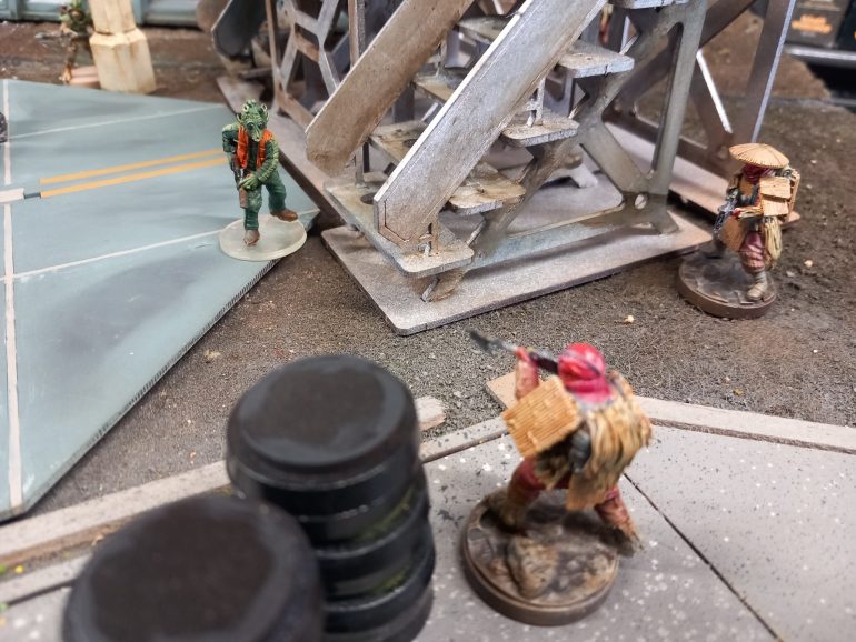 Spotting the laser blasts Weedo tries to get within range but like lara he's taken down while in the open