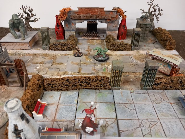 Completing safari adventure was easier than I thought using pieces from my collection i already had that I felt fit. The real work was creating the primate house.