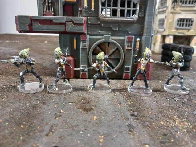 Lurking around the port are some thugs affiliated with local spice smugglers. Harassing the locals and demanding tribute from any ship crews on their turf. Captain ka won't or can't pay the scum so instead teaches them a lesson I'm manners.