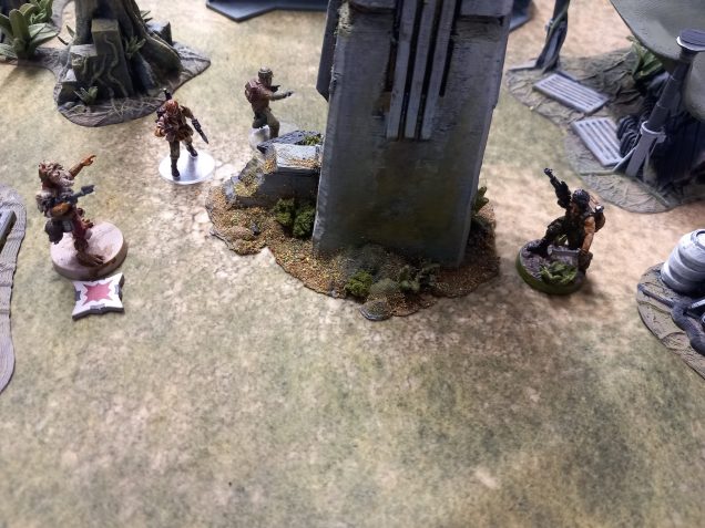 Sunny the merc leader advances to deny the comm tower as a prize. His blasts wound captain ka.