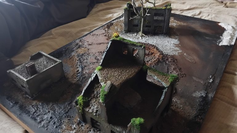 Modpog watered down to make sure as much of the grit and sand sticks