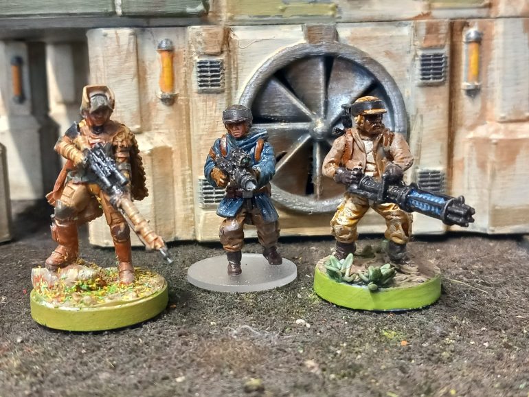 The three human crew consist of Lara an orphan of the clone wars who left her home world seeking adventure. Captain Kruger values her marksman abilities. Morin is an engineer who left his mining world seeking fame. Unfortunately he may end up famous for the wrong reasons. He carries a plasma rifle. Boguns world is a war zone in open rebellion against the empire. He was saved by Lara and is very loyal to the crew for getting him off world and away from the war. He still carries his rattle gun from the conflict.