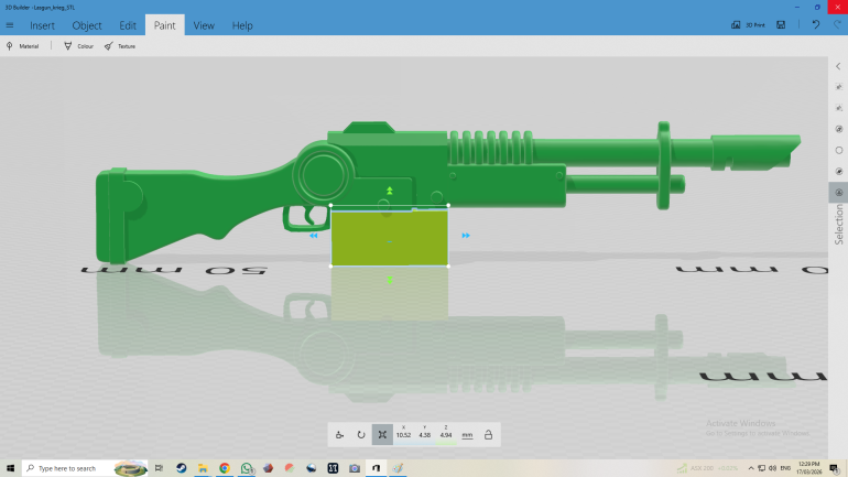 Instead we create a square and make sure that it fully covers the magazine well.
