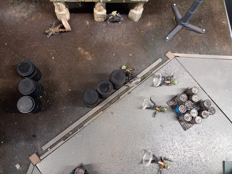 Realising the day isn't going well the final scum flees into the shadows leaving the crew to scrape krig up and return to their ship. This was a training scenario designed to get a player used to the combat rules only so Krigs injuries turn out not to be life threatening. The crews actions draw the attention of a local businessman who needs some tough types for a little job.