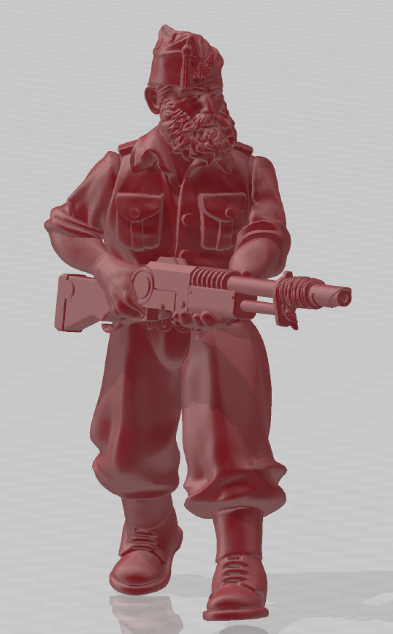 We left off with our Guardsman armed and ready to go. I'll be printing them without heads the first time to get more variation.