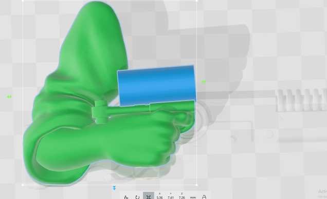 Introducing the cylinder. The same subtraction is done and we get...