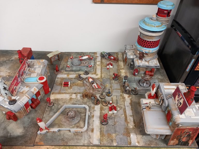 The finished table.  Probably the most striking zone of the park with bright poppy colours.