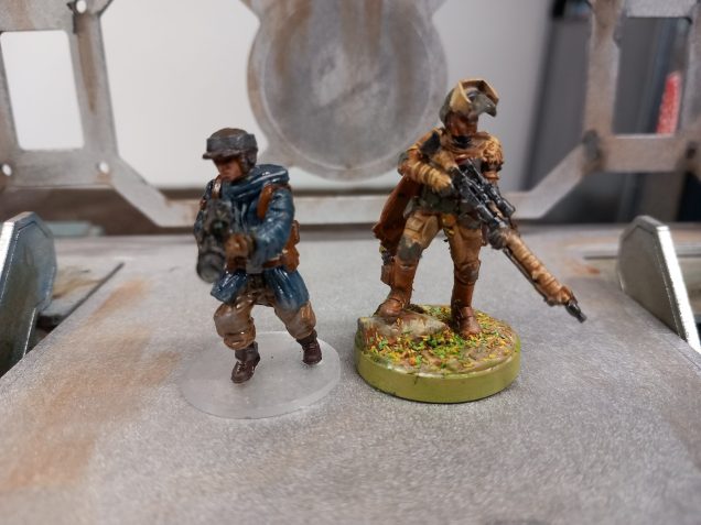 The mimban raiders fled the scene leaving captain ka with come injured crew. Luckily for most the injuries were minor. Unfortunately lara and morin were dead. Now I forgot a rule involving luck here which allows them to avoid the first death role. Both characters had a luck point. I played another game thinking they were dead. We can only assume that the ruthless captain ka abandoned his weakling crew for dead. Perhaps they will return. Taking his reward ka had the surviving crew train up and improve their combat skills. The planet of Bying Putnik had done its worse to the crew. It was time for the Exuberant Weasel to take flight to a new destination... 