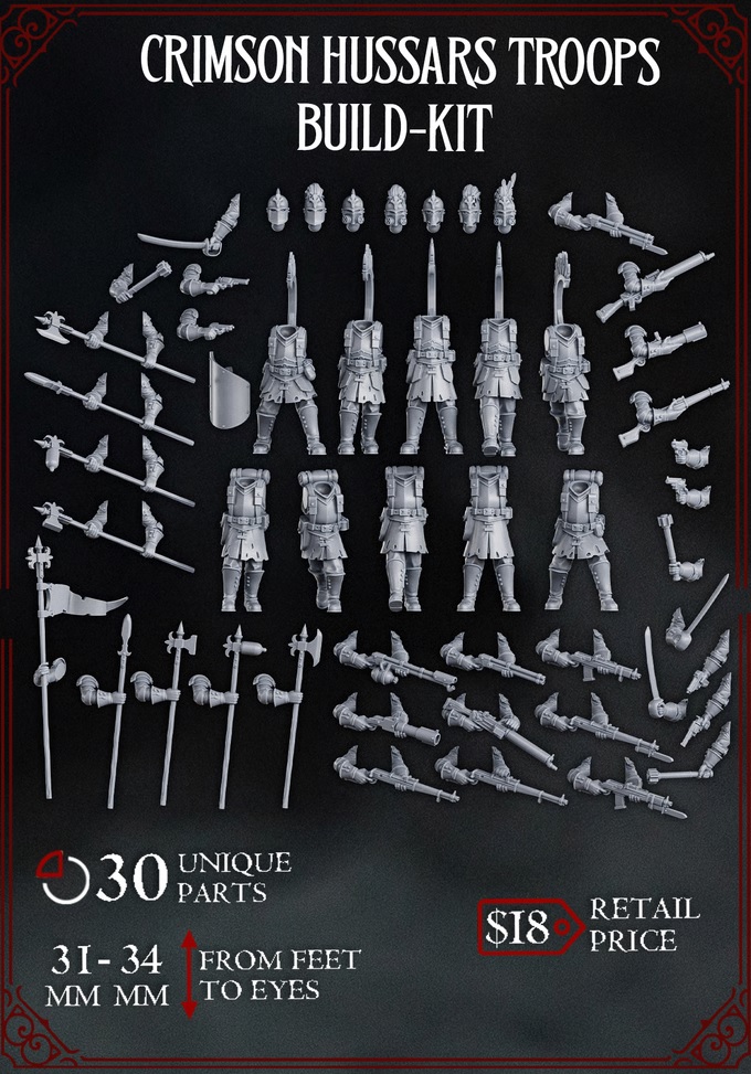 Crimson Hussars Troops Built Kit - Bullet Basilica