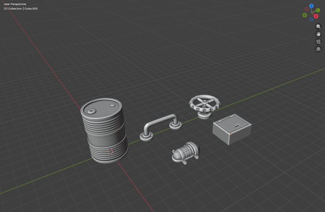 Ladder, barrel and valve details. Plus a lamp and juction box