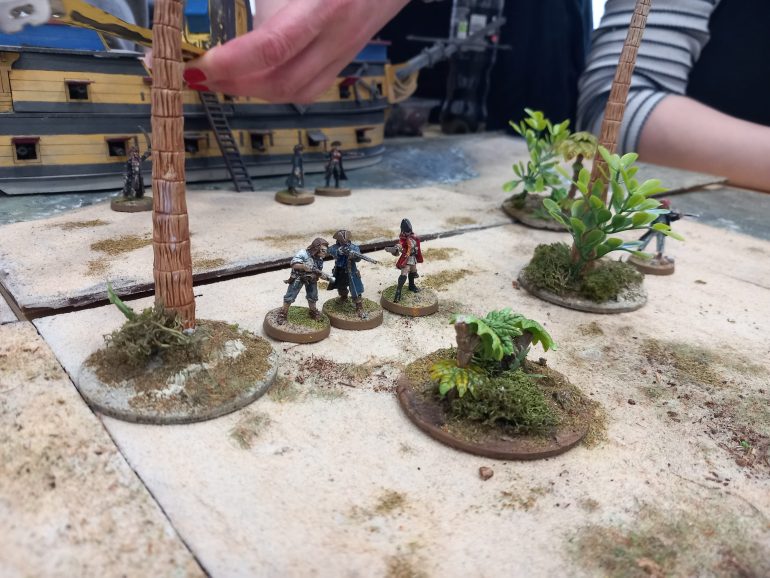 I had seven players each controlling a pirate each while I took charge of black bob. I forgot to take many pics but the crew pushed forward to the  dig locations 