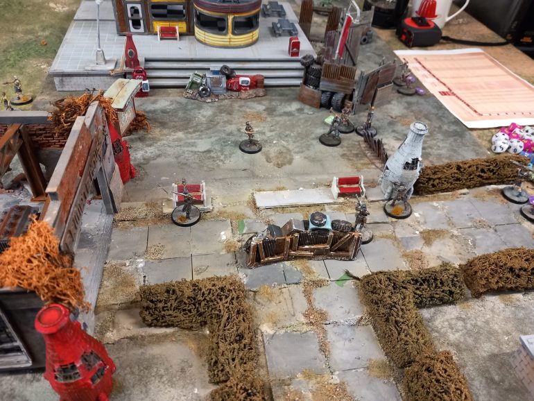 The third game finally got us into the park with a rumble in the safari adventure zone. Some of my crew fled the table after a ploy was played by the pack. The roar of a gatorclaw scared them away.  Despite this we  ended up having a draw..  