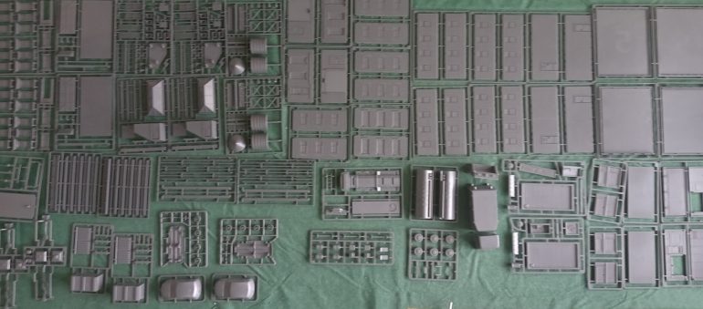 Just washed all the sprues and laid them out to dry. That table is about 6.5 feet long... that's a lot of plastic.