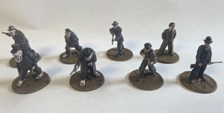 4 Thralls, 3 hired guns/Cultists, and a proxy Copplestone figure to represent a Living Mystery (again more on that later!)