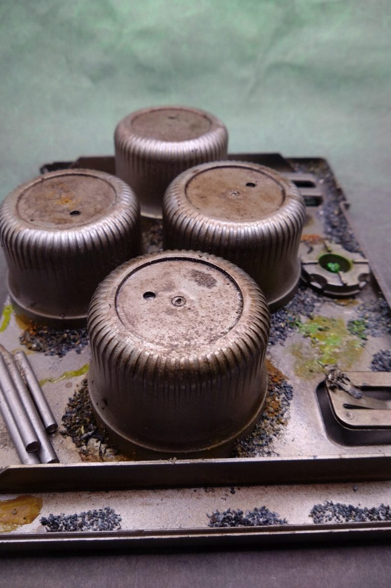 This piece was fun. Based on a Blu-ray disc case, using lids from diabetic blood score sensor packaging. Some brush covers as lengths of pipe and lots of weathering.