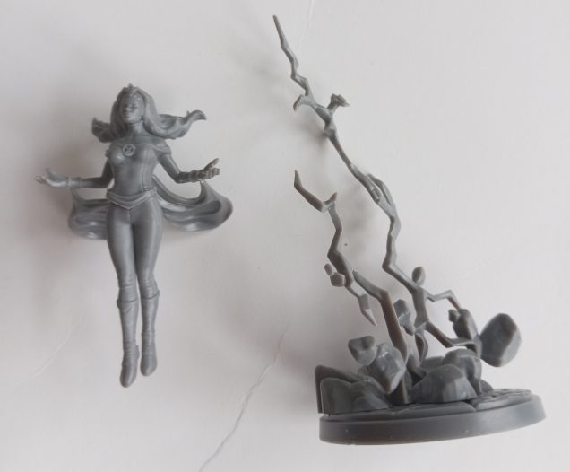 Dramatic pose, but prone to damage I fear. If she breaks in play I will rebase her with something more sturdy as she is supposed to be attached to the vertical lightning at two points.