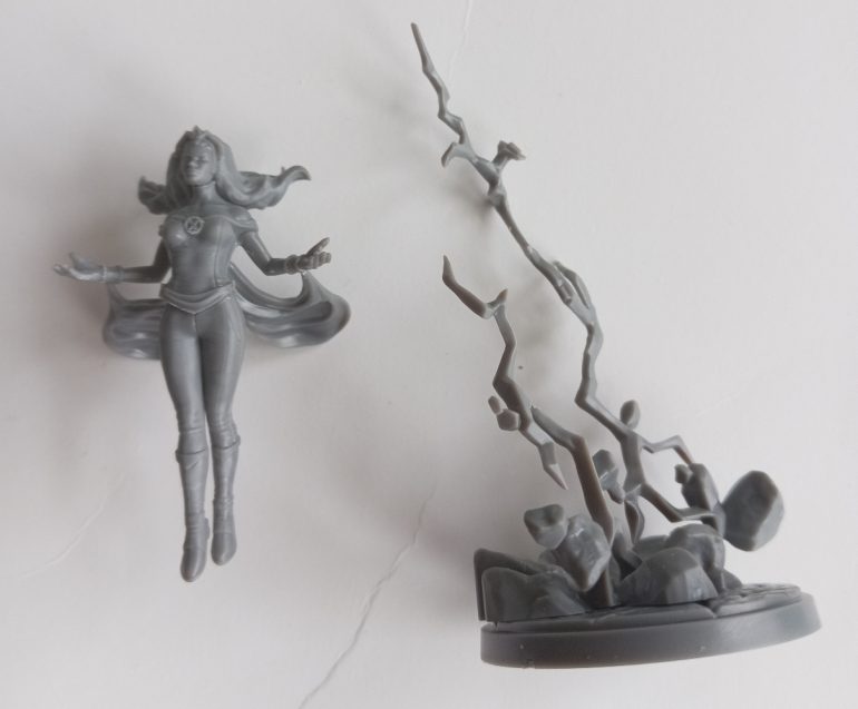 Dramatic pose, but prone to damage I fear. If she breaks in play I will rebase her with something more sturdy as she is supposed to be attached to the vertical lightning at two points.