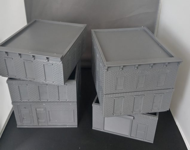 The buildings ready for paint.