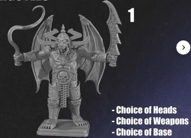 I found this Hero Quest Gargoyle on Etsy, which was a quite close match to the image on the original painted board section