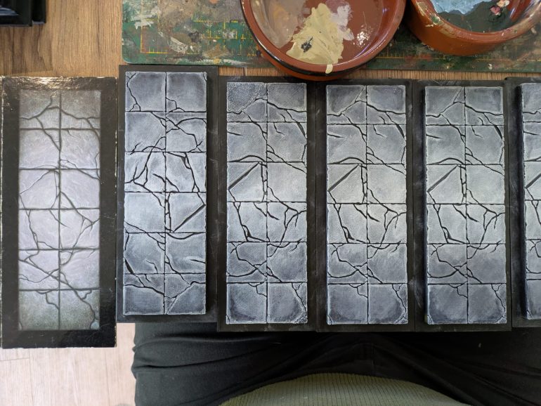 I was torn between unifying the dungeon sections with a single colour scheme, or going with the classic '95 bright tiles. After hardly any deliberation I went with trying to stay true to the original board sections