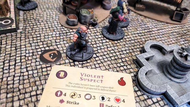 Naturally, the drunk dwarf got violent when we started poking around in his crates.