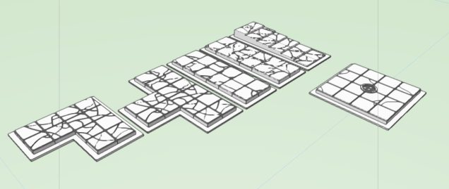 I worked through the 2 corridor sections at first, the T Junction and corner, before starting on the dungeon rooms
